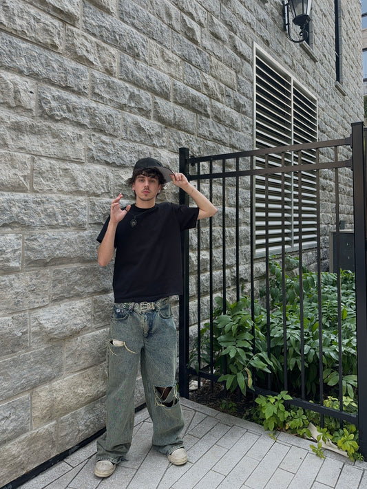 Slim fit t-shirt noir