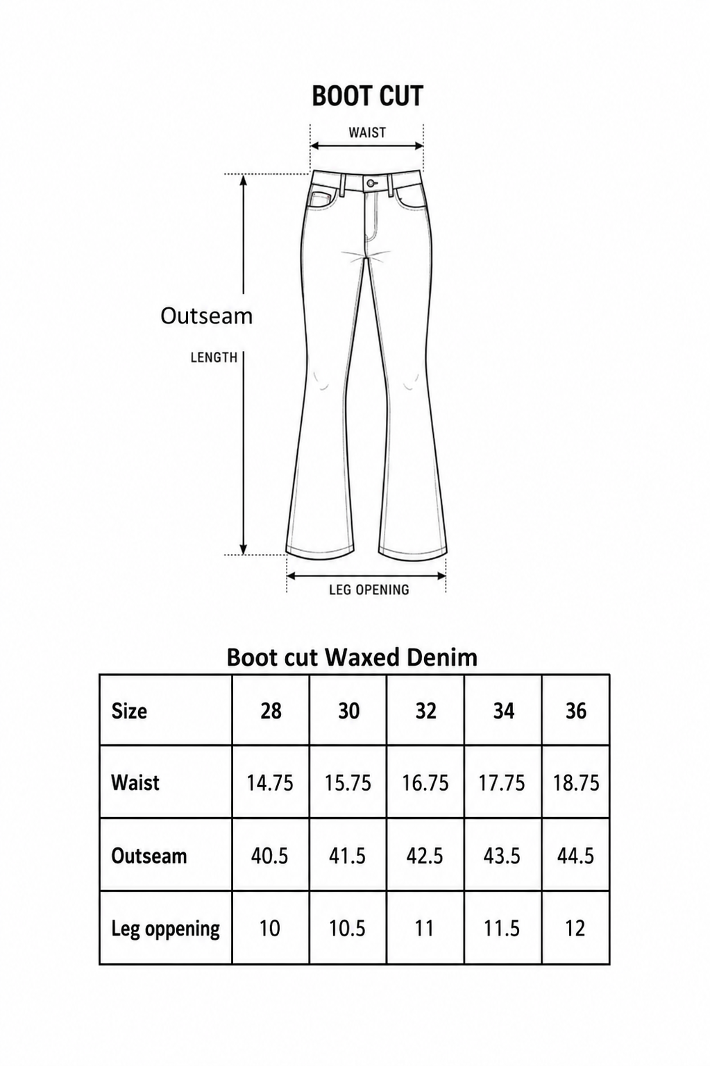 Waxed Denim Bootcut