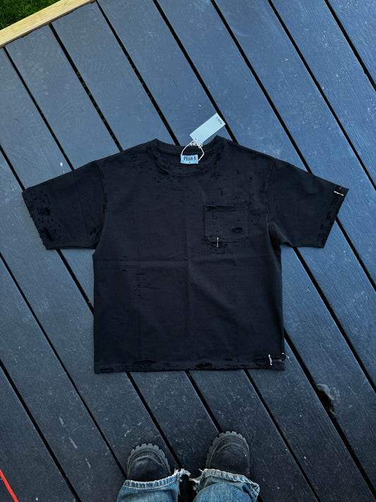 Distressed Pocket Tee Noir